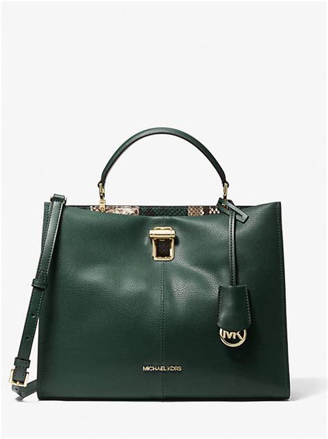 michael kors penelope large leather satchel|Michael Kors large satchel handbag.